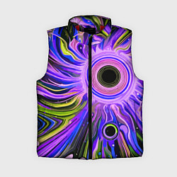Женский жилет Абстрактный неоновый космос - чёрная дыра, цвет: 3D-красный