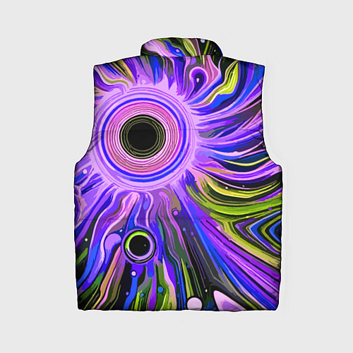 Женский жилет Абстрактный неоновый космос - чёрная дыра / 3D-Красный – фото 2