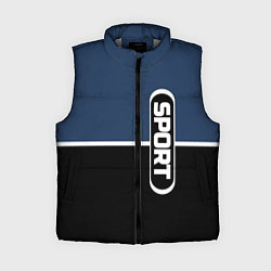 Женский жилет Sport сине-чёрный с полосой