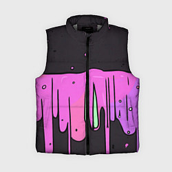 Женский жилет Фиолетовая текстура на черном фоне, цвет: 3D-светло-серый