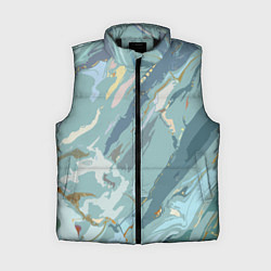 Женский жилет Холодный голубой абстракция, цвет: 3D-черный