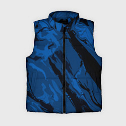 Женский жилет Тёмный синий абстракция, цвет: 3D-черный