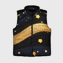 Женский жилет Золотые волны текстура, цвет: 3D-черный