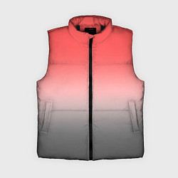 Женский жилет Бледный красно-серый градиент, цвет: 3D-черный