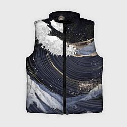 Женский жилет Волны моря с блестками