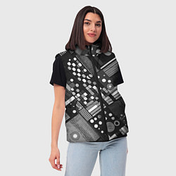 Женский жилет Тёмный серый абстракция квадраты кружочки, цвет: 3D-черный — фото 2