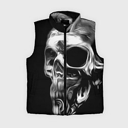 Женский жилет Стилизованный череп, цвет: 3D-черный