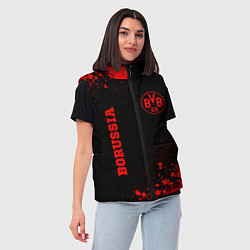 Женский жилет Borussia - red gradient вертикально, цвет: 3D-черный — фото 2
