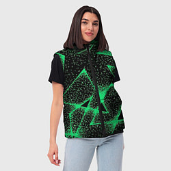Женский жилет A light green triangle with dots, цвет: 3D-черный — фото 2