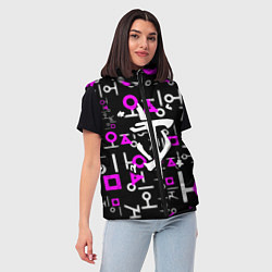 Женский жилет Doom неоновый паттерн, цвет: 3D-черный — фото 2