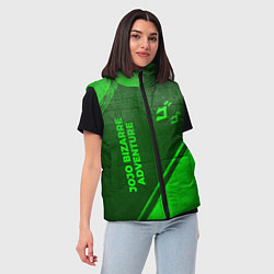 Женский жилет JoJo Bizarre Adventure - green gradient вертикальн, цвет: 3D-черный — фото 2