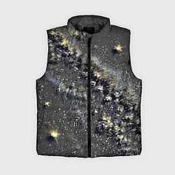 Женский жилет Тёмный серый абстракция звёзды