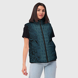 Женский жилет Руны и скандинавская татуировка Одина, цвет: 3D-черный — фото 2