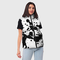 Женский жилет Брызги черной краски, цвет: 3D-черный — фото 2