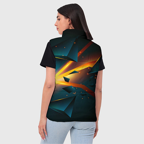 Женский жилет Космический неоновый разлом / 3D-Светло-серый – фото 4