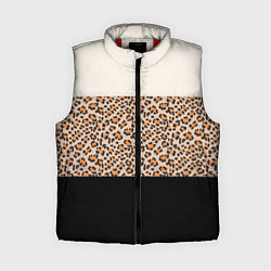 Женский жилет Леопардовый паттерн с черной и бежевой полосой, цвет: 3D-красный
