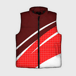 Женский жилет Красно-белый абстрактный с полосами