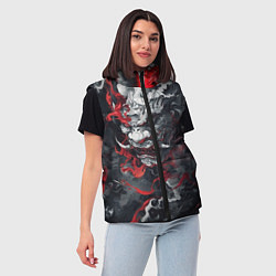 Женский жилет Японский дракон в дыму, цвет: 3D-черный — фото 2
