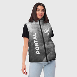 Женский жилет Portal - grey gradient вертикально, цвет: 3D-черный — фото 2