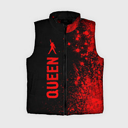 Женский жилет Queen - red gradient по-вертикали, цвет: 3D-черный