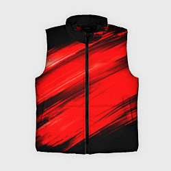 Женский жилет Красные мазги краски на черном