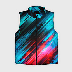 Женский жилет Синяя и красная краска на черном