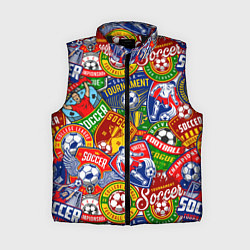 Женский жилет Футбольные лиги паттерн, цвет: 3D-черный