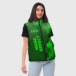 Женский жилет Mass Effect - green gradient по-вертикали, цвет: 3D-черный — фото 2