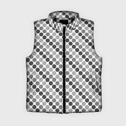 Женский жилет Черный и серый горох на белом фоне