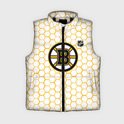 Женский жилет Бостон Брюинз - белые соты, цвет: 3D-черный