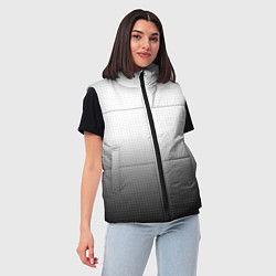 Женский жилет Из белого в чёрный градиент с точками, цвет: 3D-черный — фото 2