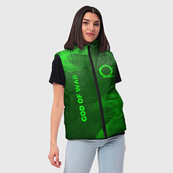 Женский жилет God of War - green gradient вертикально, цвет: 3D-черный — фото 2