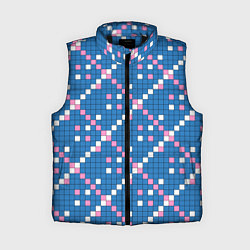 Женский жилет Синяя розовая с белым плитка