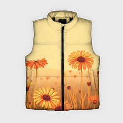Женский жилет Цветы на закате, цвет: 3D-черный