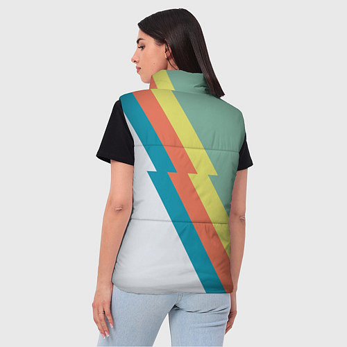Женский жилет Рок молния Боуи весенняя палитра / 3D-Светло-серый – фото 4