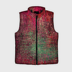 Женский жилет Текстурный тёмный красно-зелёный, цвет: 3D-черный