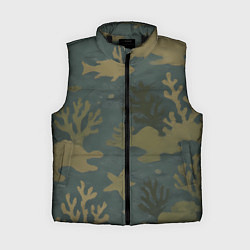 Женский жилет Подводный камуфляж из рыб, цвет: 3D-черный