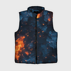 Женский жилет Синий камуфляж с искрами, цвет: 3D-черный