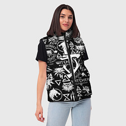 Женский жилет Doom логотипы ведьмак, цвет: 3D-черный — фото 2