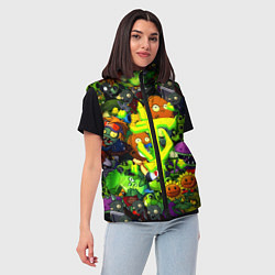 Женский жилет Растения против зомби x Дум лого, цвет: 3D-черный — фото 2