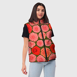 Женский жилет Цветочная поляна паттерн, цвет: 3D-черный — фото 2