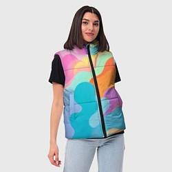 Женский жилет Разноцветные красивые облака, цвет: 3D-черный — фото 2