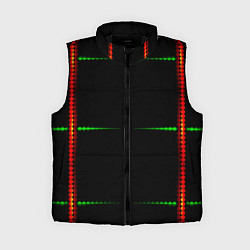 Женский жилет Color black green orange stripes, цвет: 3D-черный