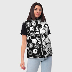Женский жилет Doom anime black pattern, цвет: 3D-черный — фото 2