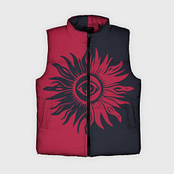 Женский жилет Солнце красно-синее