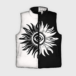 Женский жилет Солнце черно-белое, цвет: 3D-черный