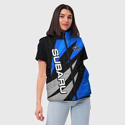 Женский жилет Subaru - синий, цвет: 3D-черный — фото 2
