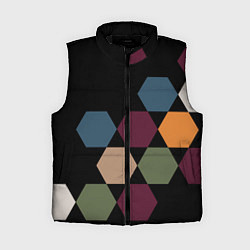 Женский жилет Honeycombs autumn colors, цвет: 3D-черный