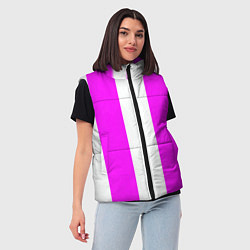 Женский жилет Color white and pink, цвет: 3D-черный — фото 2
