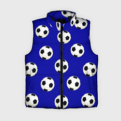Женский жилет Футбольные мячи на синем